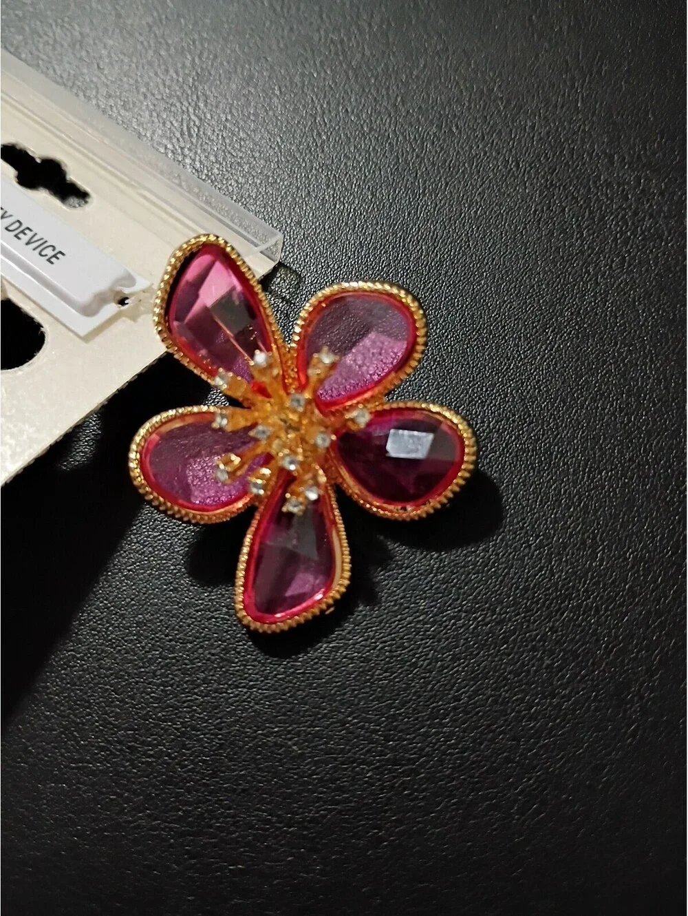 NWT Bijoux Bar Gold Crystal Flowers Exotic Stunning! Large